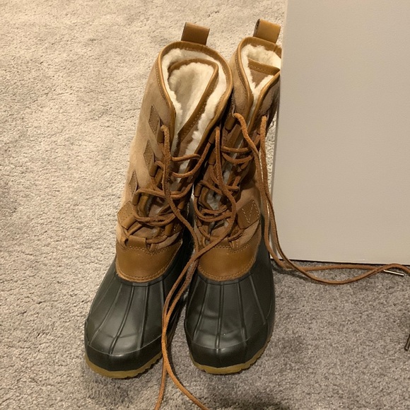 Tory Burch Argyll Lace-up Duck Boot Snow Shealing - Picture 1 of 4